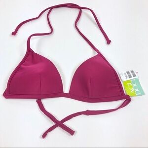 Agua Doce Bikini Top Molded cup halter maroon